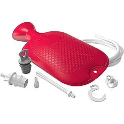 Flents Douche and Enema Combination Kit for Men and Women, Large Capacity, Multipurpose Cleaning System, Made with Comfortable Material, Red 1.66 L