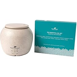 Plant Therapy TerraFuse Deluxe Cream Diffuser and 7 & 7 Gift Set 7 Single Oils & 7 Essential Oil Blends