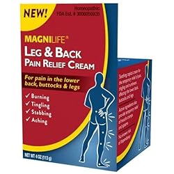 MagniLife Leg & Back Pain Relief Cream, Fast-Acting Sciatica Pain Relief, Naturally Soothe Burning, Tingling and Stabbing Pains with Aloe and Calendula - 4oz