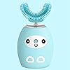 Electric Toothbrush with U-Shaped Toothbrush, Whitening Massage Toothbrush, 1 Set Electric Toothbrush Cartoon Shape 360 Degrees Cleaning 3 Modes Automatic Ultrasonic Toothbrush- Pink B