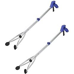 New Version]2 Pack Foldable Reacher Grabber Tool, Long 32" Foldable Extender Gripper Tool, Suction Cups for Precise Work, Claw Trash Garbage Picker,Garden Nabber, Mobility Aid Pick Up Tool