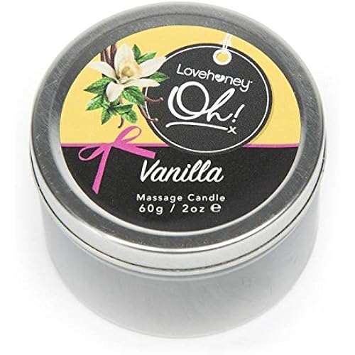 Lovehoney Oh! Vanilla Massage Candle with 6 Essential Oils - Vegetarian Friendly - 2 oz