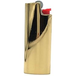 Lucklybestseller Metal Lighter Case Cover Holder Gold Color for BIC Mini Size Lighter J5