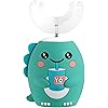 KOqwez33 Electric U-Shaped Toothbrush, Whitening Massage Toothbrush, Toothbrush Cartoon Dragon 360 Degree Cleaning Simple Operation Kids Automatic Ultrasonic Teeth Brush for Home Use - Green 7-15Year