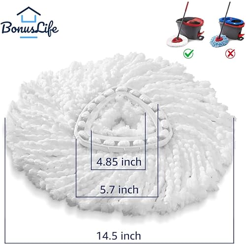 6 Pack Mop Replacement Head Refill for Spin Mop Power Refill Easy Cleaning Microfiber