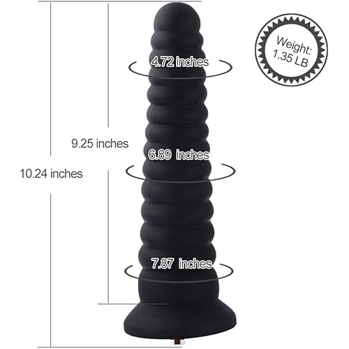 Hismith 10.24" Tower Shape Anal Plug with KlicLok System for Hismith Premium Sex Machine, 9.25" Insert-able Length, Diameter 2.52" - Anal Pleasure