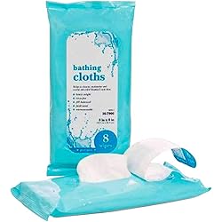 AMZ Bath Wipes No-Rinse, 8" x 8". Pack of 352 NonSterile Wipes for Skin Protection. Soft Pack of Premoistened Towels with Aloe Vera and Glycerin. Microwaveable, Hypoallergenic and Latex-Free