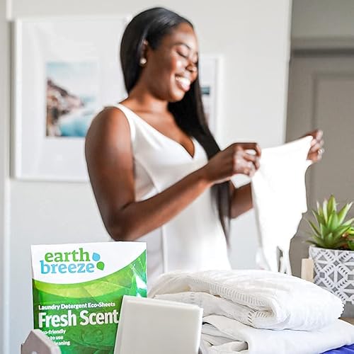 Earth Breeze Laundry Detergent Sheets - Fragrance Free - No Plastic Jug 60 Loads 30 Sheets, Liquidless Technology