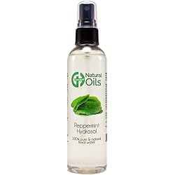 Peppermint Hydrosol Floral Waters - 4 fl oz Plastic Bottle wBlack Spray Cap - 100% pure
