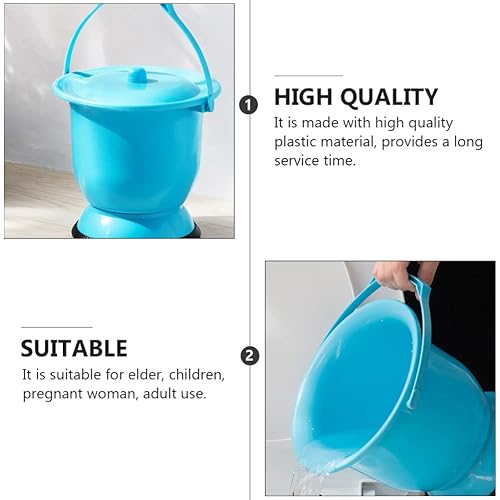 Cabilock Unisex Chamber Pot with Lid Spittoon Chamber Bucket Pla- stic Bedpan Seat Urinal Toilet Kids Night Toilet Urine Jug for Kids Adults Elderly