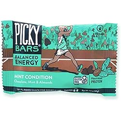 Picky Bars Real Food Energy Bars, Plant Based Protein, All-Natural, Gluten Free, Non-GMO, Non-Dairy, Mint Condition, Pack of 10