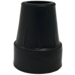 Harvy 1" Heavy Duty Black Rubber Replacement Cane Tip. 2 Pack