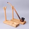 MUXIANG Wooden Pipe Stand Rack Holder for 1 Churchwarden Tobacco Smoking Pipe-Handmade from Solid Wood- Special for long Pipe FA0100