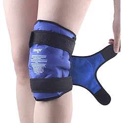 NEWGO Knee Ice Packs for Injuries Reusable, Gel Cold Pack Knee Wrap Around Entire Knee for Knee Replacement Surgery, Knee Ice Wrap for Knee Pain Relief, Swelling, Bruises