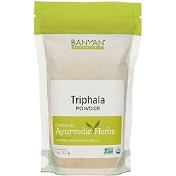 Banyan Botanicals Triphala Powder – Organic Formula of Amla, Haritaki & Bibhitaki – for Daily Detoxifying, Cleansing & Rejuvenation – Maintains Regularity – ½lb. – Non-GMO Sustainably Sourced