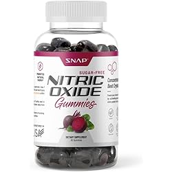 Sugar Free Nitric Oxide Beet Root Gummies - Heart Health, Energy Boost, Circulation, Blood Pressure Support Supplements, Beet Root Chewables, Beetroot Nitric Oxide Booster 60 Gummies