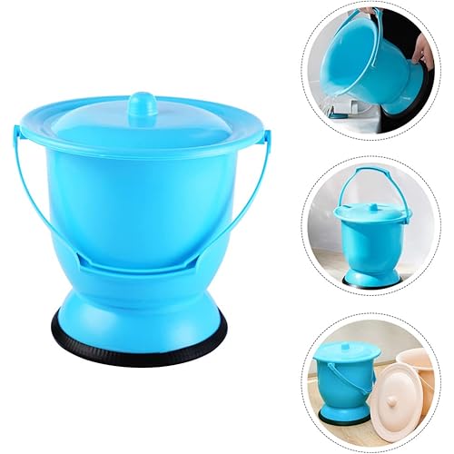 Cabilock Unisex Chamber Pot with Lid Spittoon Chamber Bucket Pla- stic Bedpan Seat Urinal Toilet Kids Night Toilet Urine Jug for Kids Adults Elderly