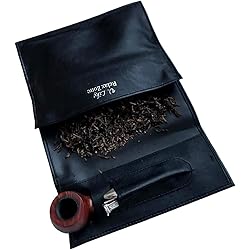 Smoking Pipe Tobacco Roll Up Pouch Case Bag for Pipe Tobacco Storage Tobacco Moisturizing Case and Accessories as Pipe Tamper, Pipe Cleaners Black