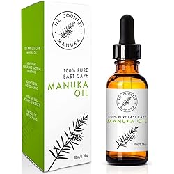 NZ Country Pure Manuka Oil - Ultra Concentrated Essential Oil 30x Stronger Than Tea Tree Oil for Skin Care, Nail Care, Nail Growth, Athletes Foot, Used as Lip Oil, Cuticle Oil, Body Oil and Hair Oil