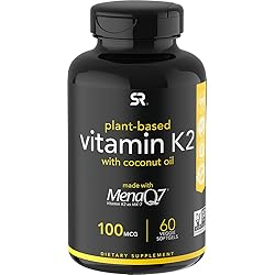 Vitamin K2 as MK7 with Organic Coconut Oil | Vitamin K Supplement Made with MenaQ7 from Fermented Chickpea | Non-GMO Verified, Vegan Certified 60 Veggie-Softgels