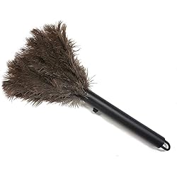 Retractable Feather Duster -- Genuine Ostrich Feathers with Metal-Wire Binding