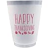 16oz Plastic Frost Flex Cups with Happy Thanksgiving Print Pack of 12ct