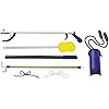 34; Blue Jay An Elite Healthcare Brand Stop Your Bending Metal Shoehorn Pair with Elastic Shoelaces | Long Handle Sponge | Hip Replacement Kit | Mobility Aid Lightweight Reacher &#34