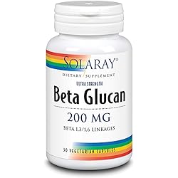 Solaray High Potency Beta Glucan, Veg Cap Btl-Plastic 200mg 30ct