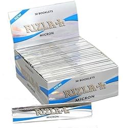 Rizla Micron King Size Slim Micron Thin Smoking Rolling Papers - 1 Box X 50 Booklets by Rizla
