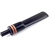 OLD FOX Black Straight Tobacco Pipe Stem Replacement Mouthpiece Double Briar Wood Ring Decor Fit 3mm Filters WMBE0027