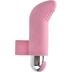 Adam & Eve Rechargeable 10-Speed Silicone Finger Vibrator, Pink | With Removable Bullet Vibrator | Waterproof and Submersible | Great for Solo and Couples Play