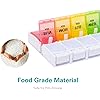 AM PM Weekly 7 Day Pill Organizer, Sukuos Large Daily Pill Cases Pill Box with Easy Push Button Design for PillsVitaminFish OilSupplements Rainbow
