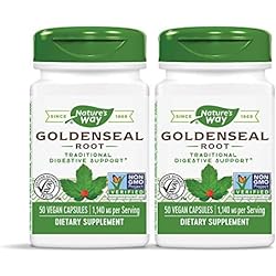 Nature's Way Premium Herbal Goldenseal Root 570 mg, 50 Vegetarian Capsules 2 Pack