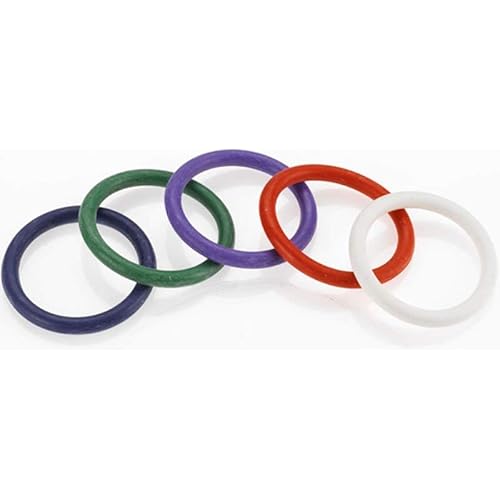 1.5" Rubber Cock Ring Set - Rainbow Pack of 5