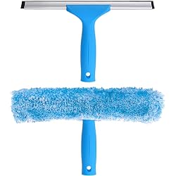 MR.SIGA Professional Window Cleaning Combo - Squeegee & Microfiber Window Scrubber, 10&#34
