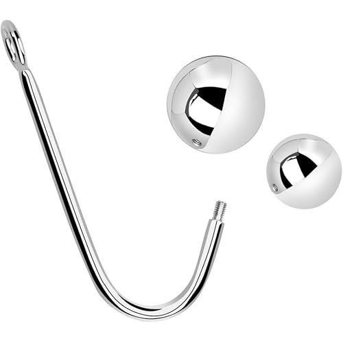 Anal Hook, Solid Single Ball Rope Hook with 2 Replaceable Balls and Ring, Bondage Fetish Toy for Unisex Adult