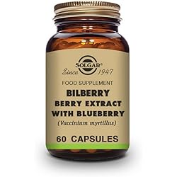 Solgar Standardized Full Potency Bilberry Berry Extract Vegetable Capsules, 60 Count