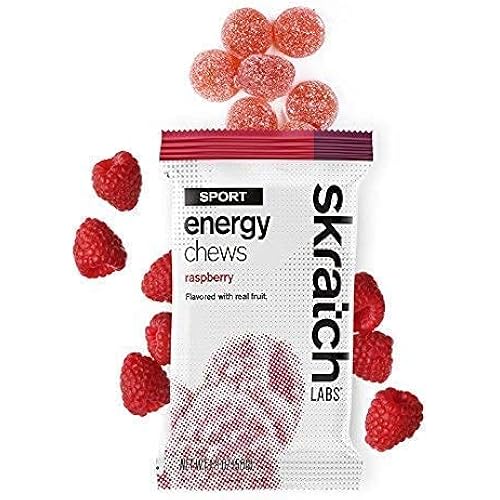 SKRATCH LABS Hydration Powder Drink Mix Strawberry Lemonade 15.5oz & Energy Chews Raspberry 10ct Bundle