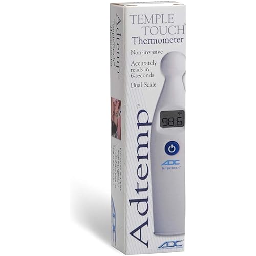 ADC Temple Touch Digital Fever Thermometer, Non Invasive and Quick Read, Suitable for Babies, Newborns, Kids, and Adults, Adtemp 427, White