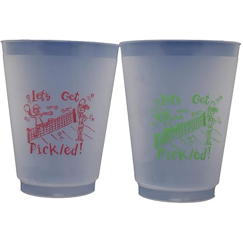 Perfect Stix 16oz Pickleball Cups Green Print-10ct