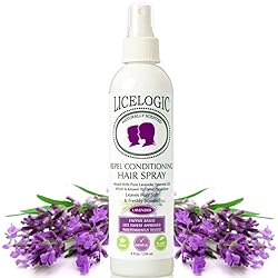 LiceLogic Head Lice Prevention Spray Made with Natural LICEZYME | Non Toxic for Kids Safe for Daily Use | Repels Super Lice, Eggs and Nits Naturally with No Harsh Chemicals | 8 oz Lavender