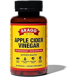 Bragg Apple Cider Vinegar Capsules - Vitamin D3 & Zinc - 750mg of Acetic Acid – Immune & Weight Management Support - Non-GMO, Vegan, Gluten Free, No Sugar 1