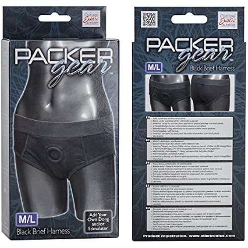California Exotic Novelties Packer Gear Black Brief Harness MediumLarge, Black