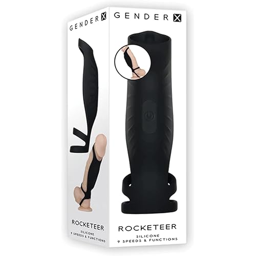 Evolved Novelties - Gender X - Rocketeer - Silicone 9 Speeds & Functions Cock Sheath - Black