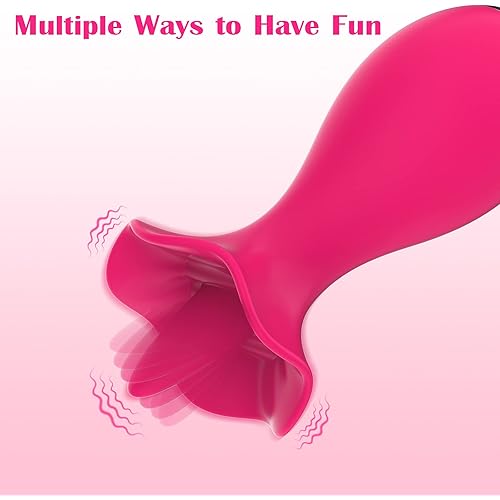 Clitoral Vibrator with 10 Vibration Modes, Adorime Rechargeable Rose Flower Tongue Vibrator Massager for Women Pleasure, Adult Sex Toys for Women