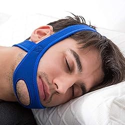 VANVENE Stop Snoring CPAP Chin Strap and Anti Snoring Solution,Adjustable Anti-Snore Supporter Device Blue Strap