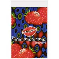 Trust Trustex Dental Dam Variety Flavor of 5 Strawberry, Vanilla, Mint, Grape and Banana Strawberry, 5 Pack