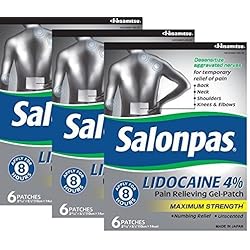 Salonpas lidocaine 3 pack pain relieving maximum strength gel patch