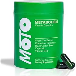 MOTO Metabolism Support for Women - Support Natural Energy and Balance Blood Sugar Levels, with EGCG, Green Tea Extract, Chromium, and Vitamin B12 – Vegan and Sugar Free Capsules, 60 Count Pack of 1