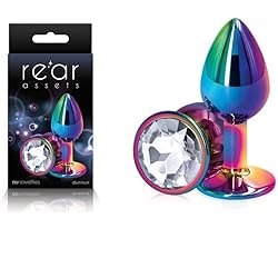 Rear Assets Anal Butt Plug - Mulitcolor - Small - Clear